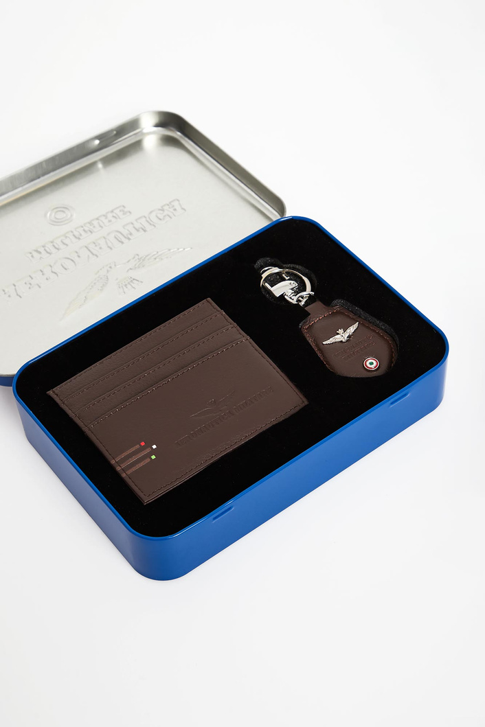 Komplet portfel + brelok męski skórzany AERONAUTICA MILITARE