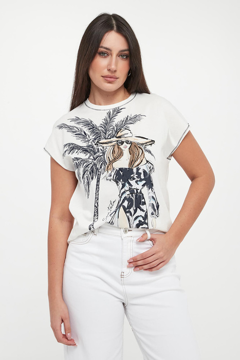 T-shirt damsk iz nadrukiem SPORTALM