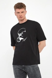 T-shirt męski z haftem KARL LAGERFELD