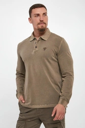 Longsleeve męski z kołnierzem polo AERONAUTICA MILITARE