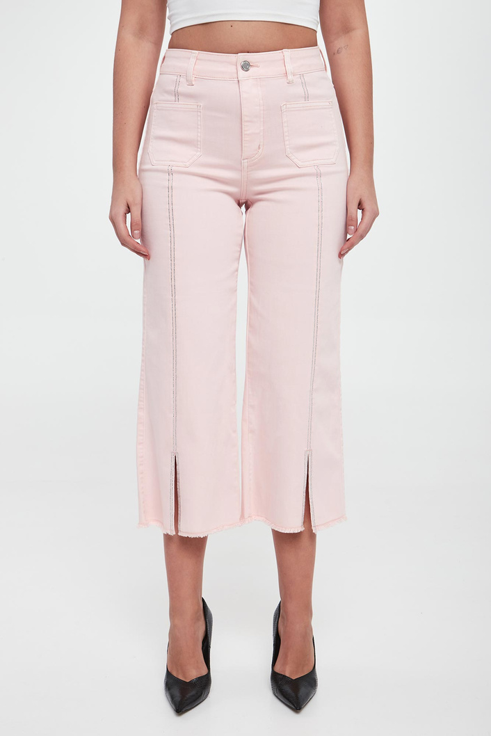 Jeansy damskie z kryształkami JOSEPH RIBKOFF