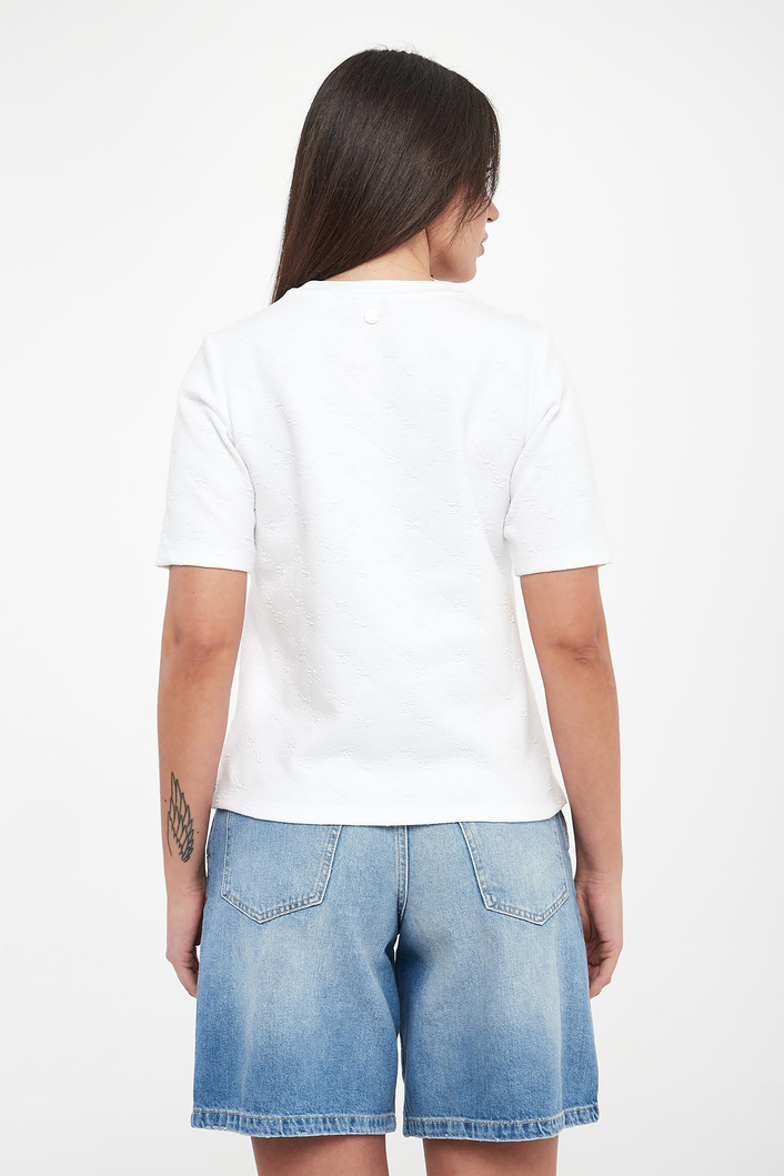 T-shirt damski z tłoczonym logo Trista JOOP!