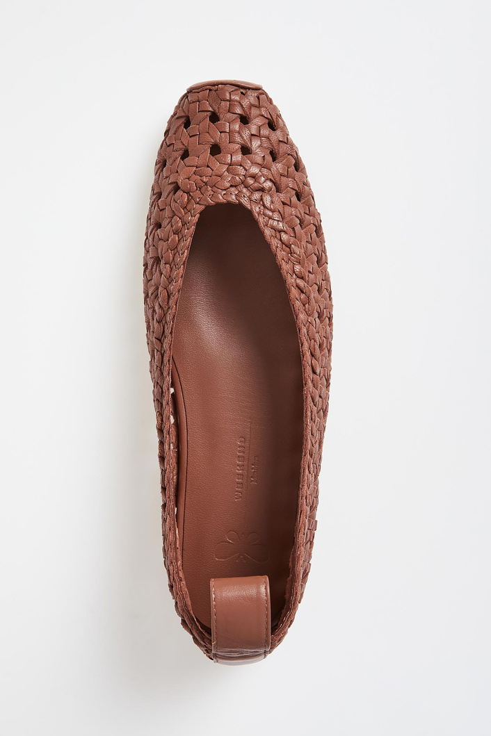 Baleriny ażurowe skórzane Assunta WEEKEND MAX MARA