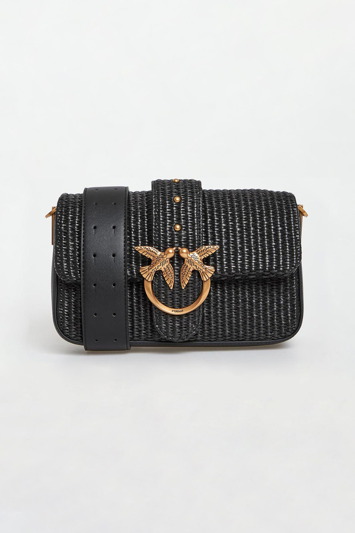 Torebka damska z rafii Mini Slouchy Fl Rafia PINKO