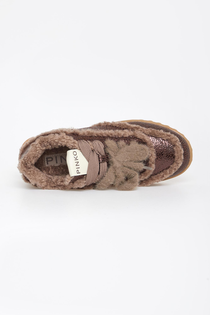 Sneakersy damskie z futerkiem PINKO
