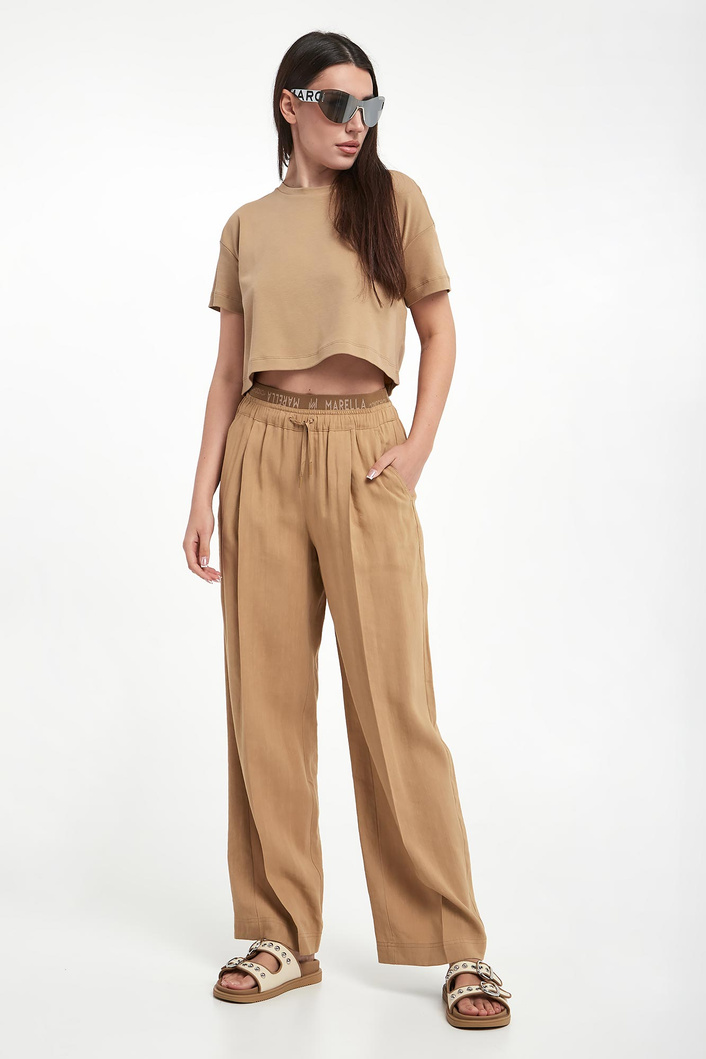 Spodnie damskie lniane Fred MARELLA MONOCHROME