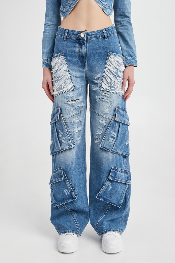 Jeansy damskie cargo ELISABETTA FRANCHI