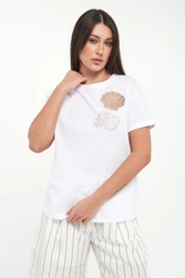 T-shirt damski z cyrkoniami LIU JO