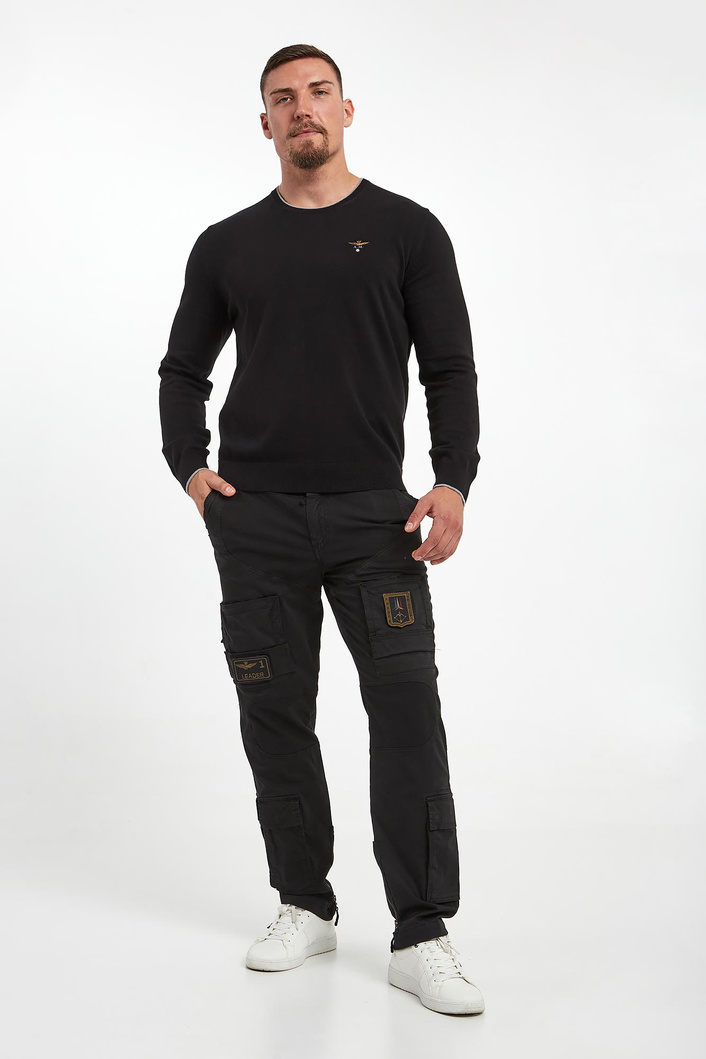 Sweter męski z logo AEROANUTICA MILITARE