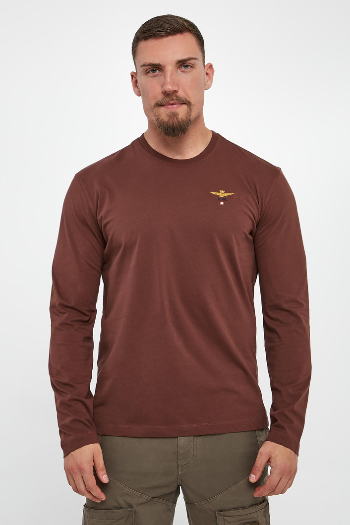 Longsleeve męski z logo AERONAUTICA MILITARE