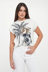 T-shirt damsk iz nadrukiem SPORTALM