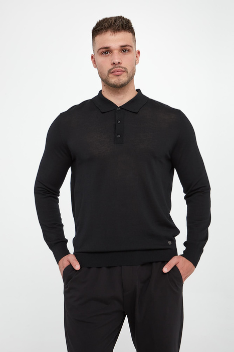Sweter męski polo z wełny merynosów LIU JO
