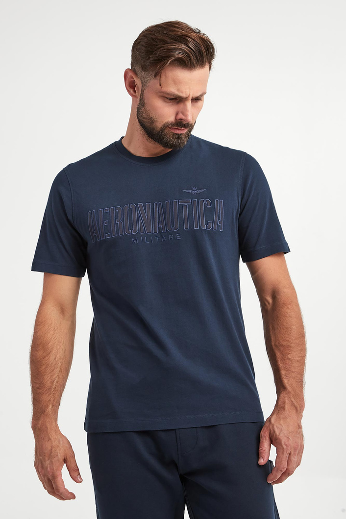 T-shirt męski z logo AERONAUTICA MILITARE