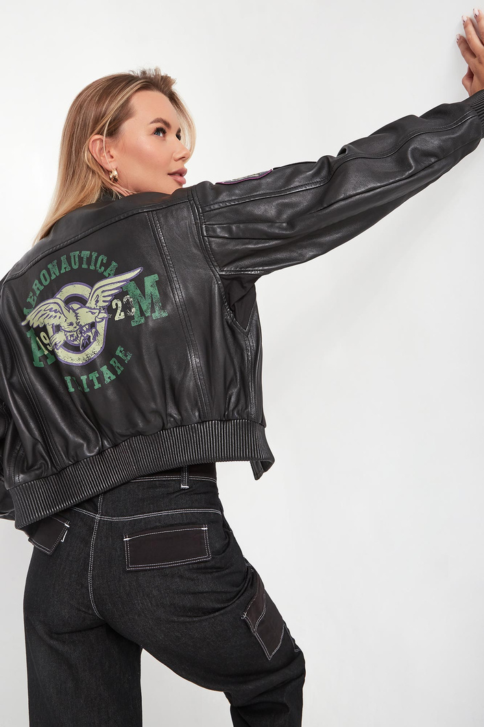 Kurtka damska skórzana AERONAUTICA MILITARE
