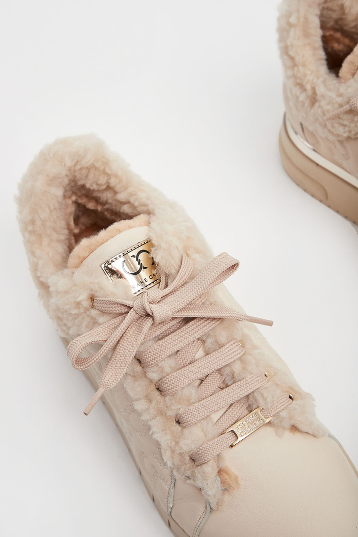 Sneakersy skórzane CESARE CASADEI