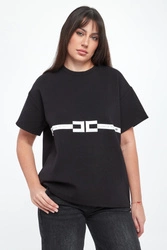 T-shirt damski z logo ELISABETTA FRANCHI