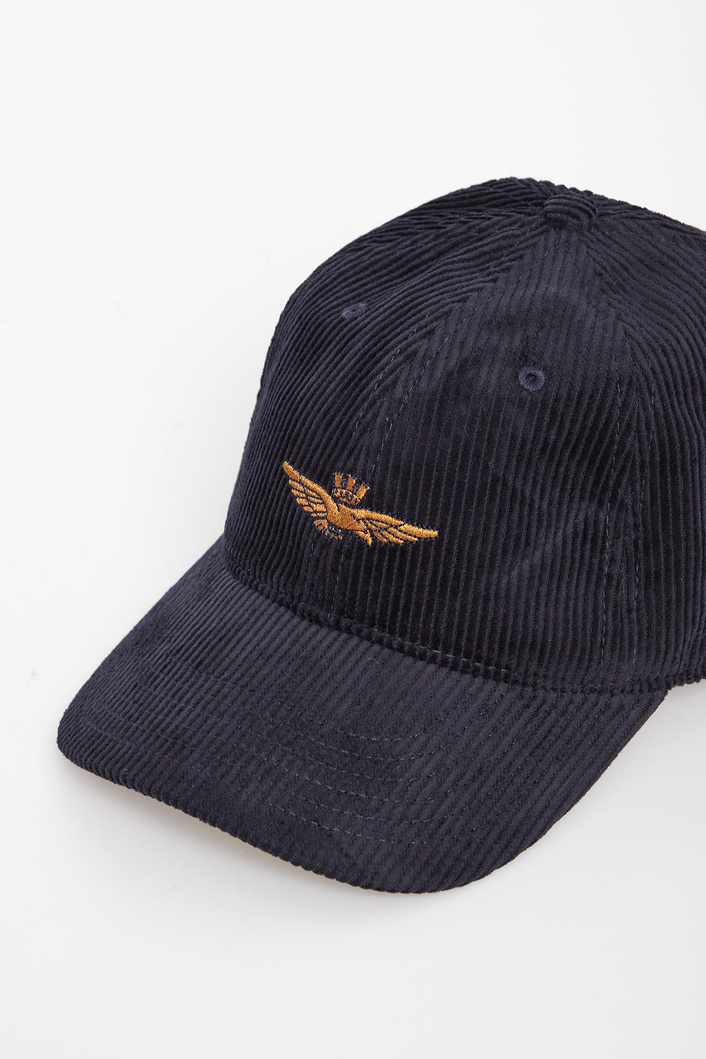Czapka męska sztruksowa z daszkiem AERONAUTICA MILITARE
