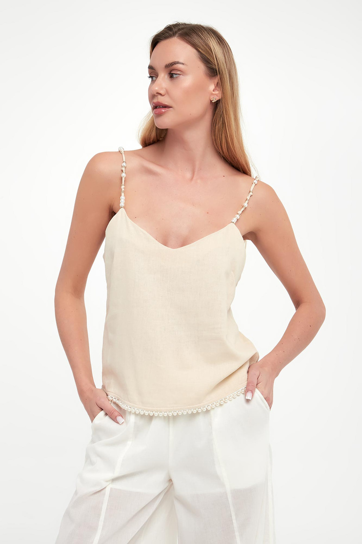 Top damski lniany TWINSET U&B