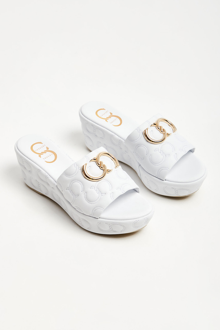 Klapki skórzane CESARE CASADEI