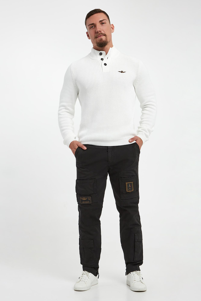 Sweter męski z logo AERONAUTICA MILITARE