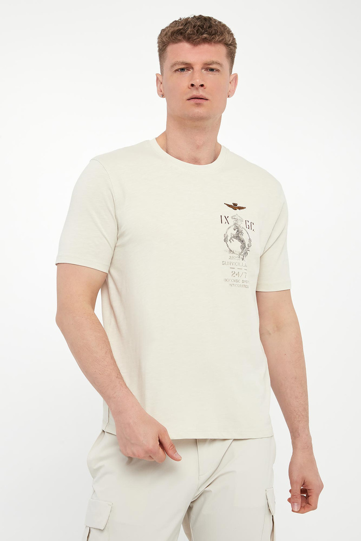 T-shirt męski z logo AERONAUTICA MILITARE
