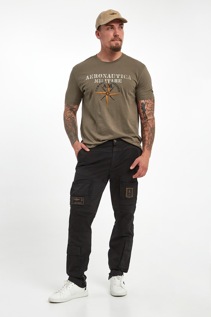 T-shirt męski z logo AERONAUTICA MILITARE