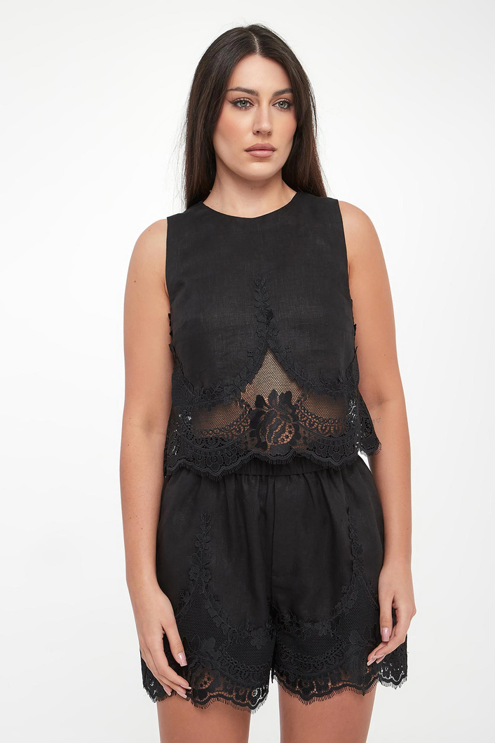 Top damski lniany TWINSET