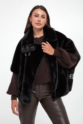 Ponczo futrzane Comodino PINKO