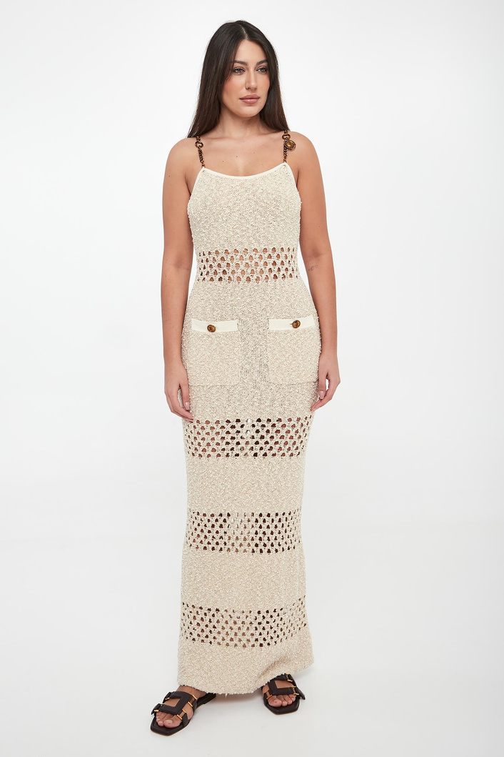 Sukienka maxi z tkaniny bouclé ELISABETTA FRANCHI