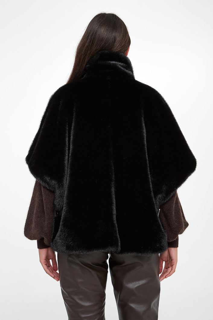 Ponczo futrzane Comodino PINKO