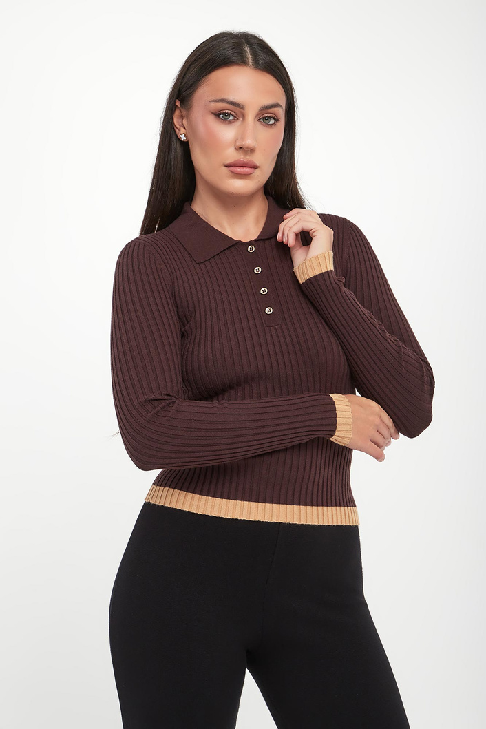 Sweter damski z kołnierzykiem TWINSET ACTITUDE