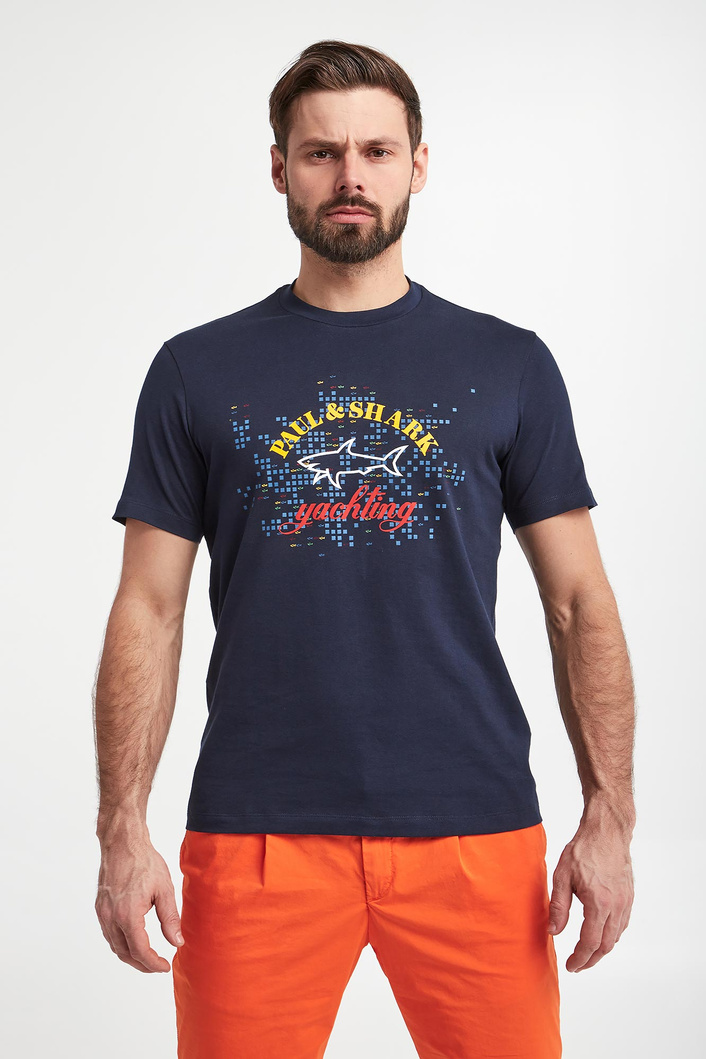 T-shirt męski z logo PAUL&SHARK