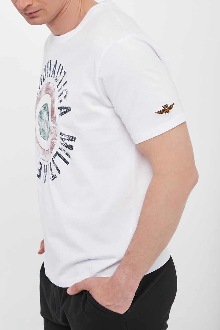  T-shirt męski z nadrukiem AERONAUTICA MILITARE