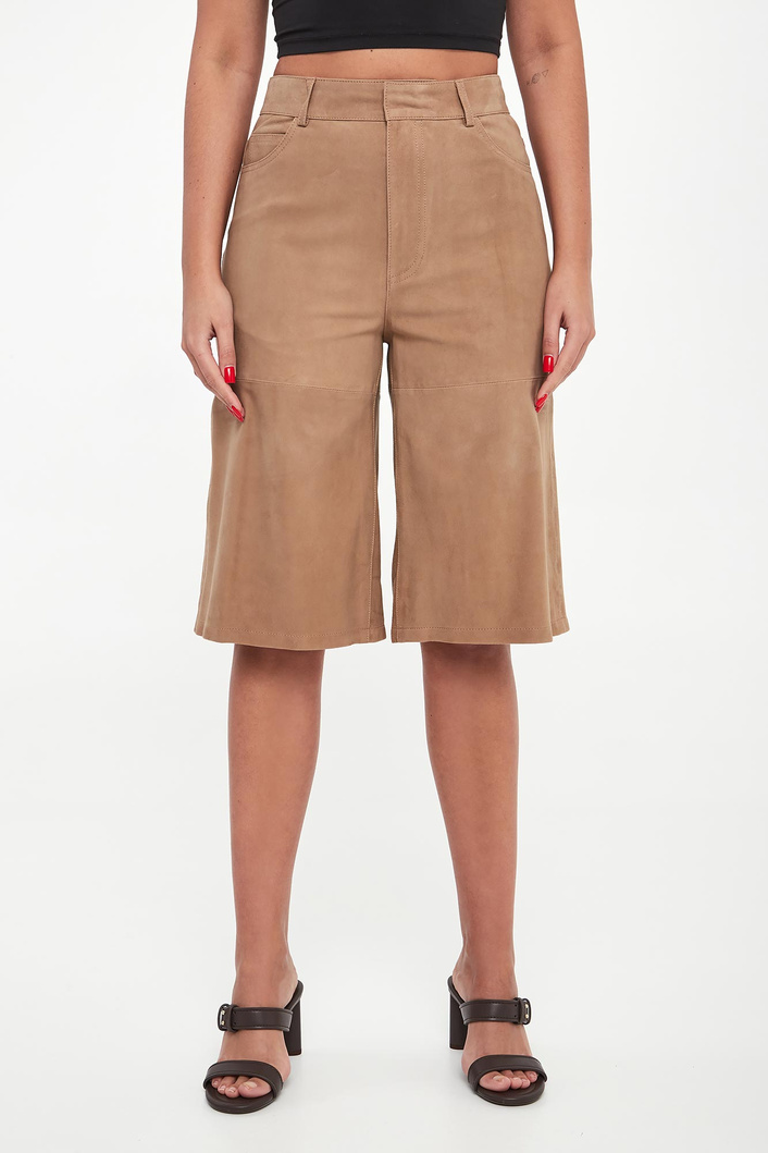 Bermudy damskie z zamszowej skóry MLLSCOGLIO MARELLA