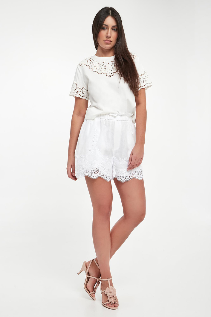 T-shirt damski z koronką TWINSET