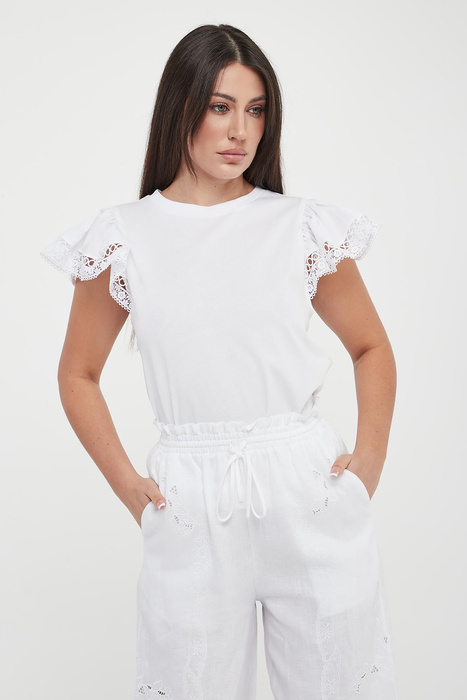 T-shirt damski z koronką TWINSET