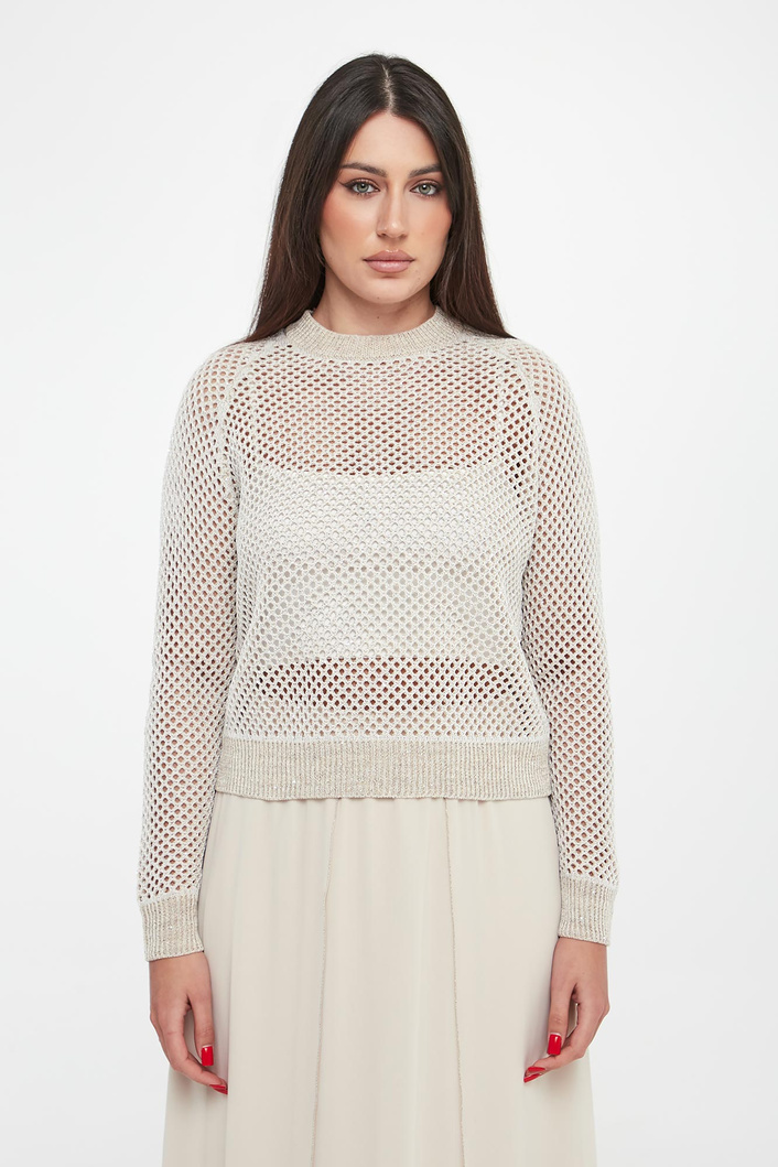 Sweter damski ażurowy z cekinami PESERICO