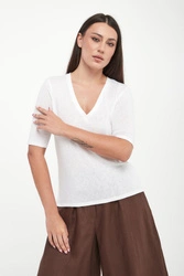 T-shirt damski lniany Opzione WEEKEND MAX MARA