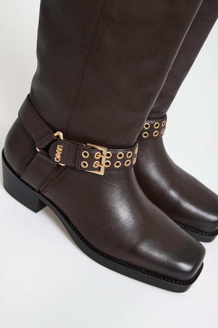 Kozaki damskie skórzane biker LIU JO