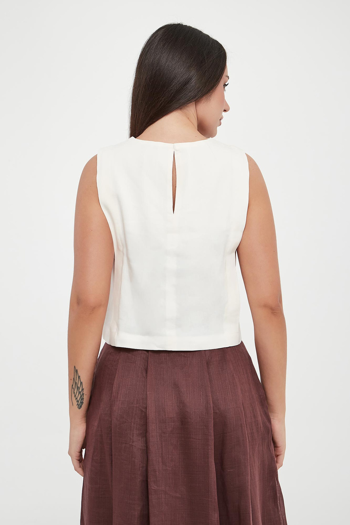 Top damski lniany Unione MARELLA MONOCHROME