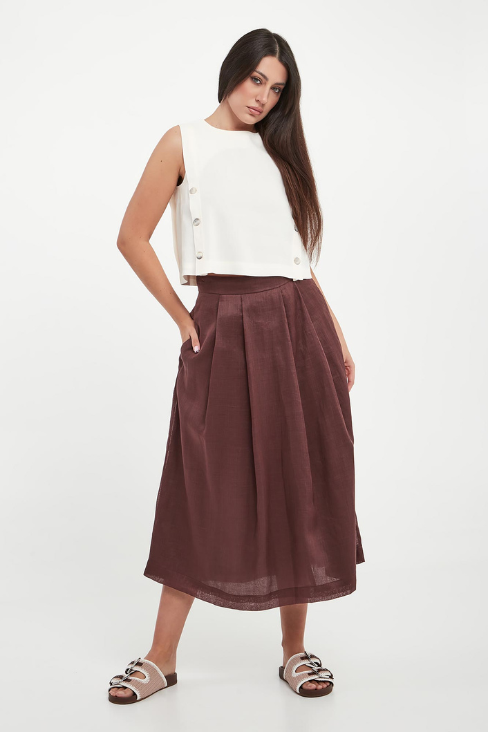 Top damski lniany Unione MARELLA MONOCHROME