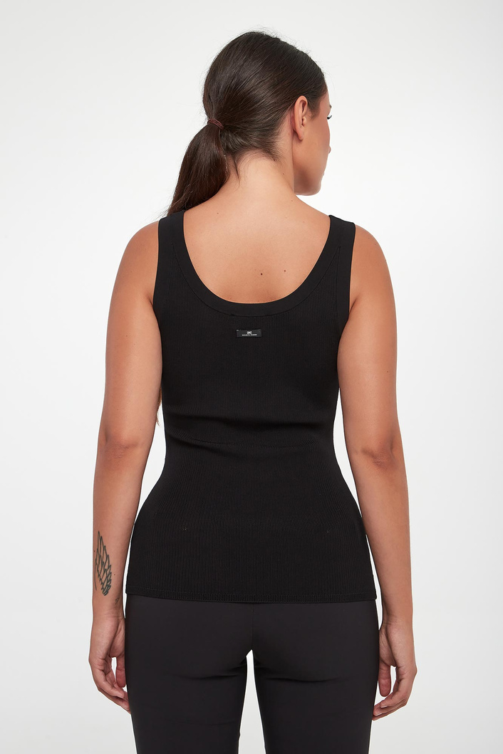 Top damski prążkowany z jedwabiem ELISABETTA FRANCHI