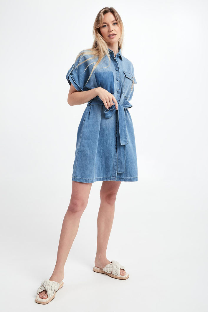 Sukienka jeansowa koszulowa LIU JO