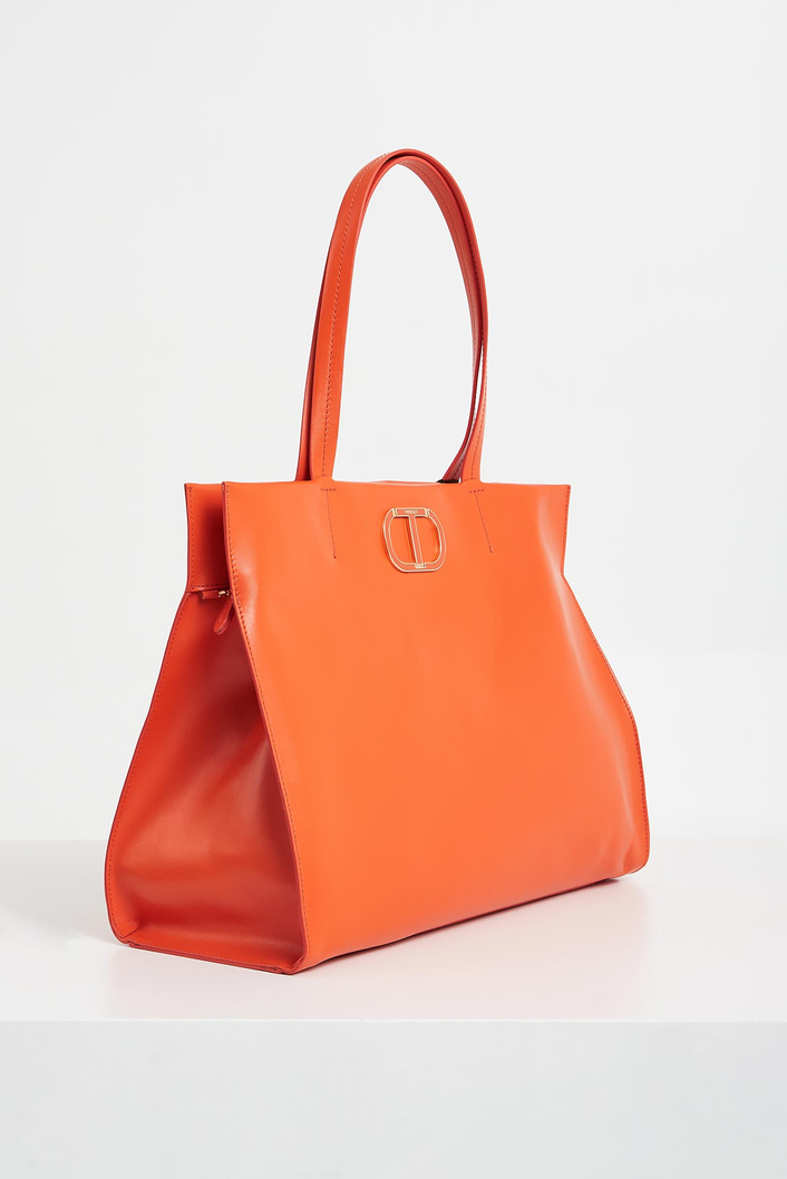 Torebka skórzana shopper TWINSET