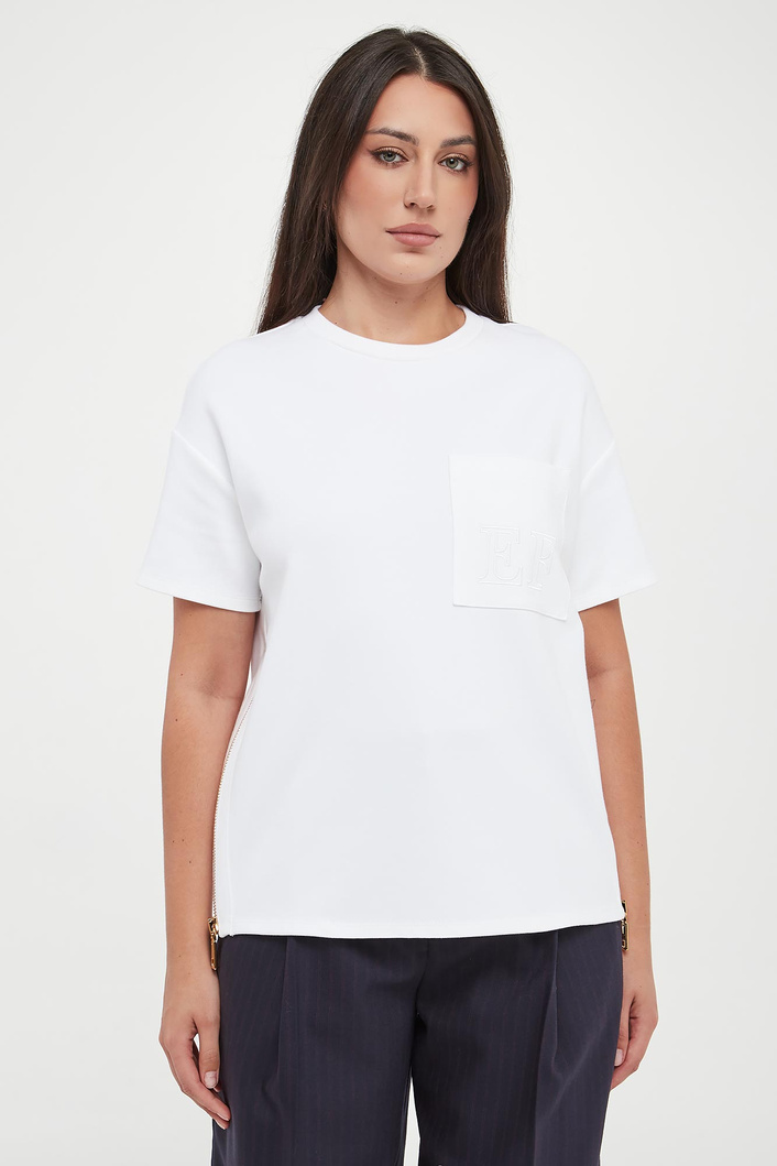 T-shirt damski z kieszenią ELISABETTA FRANCHI