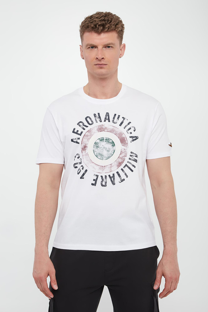  T-shirt męski z nadrukiem AERONAUTICA MILITARE