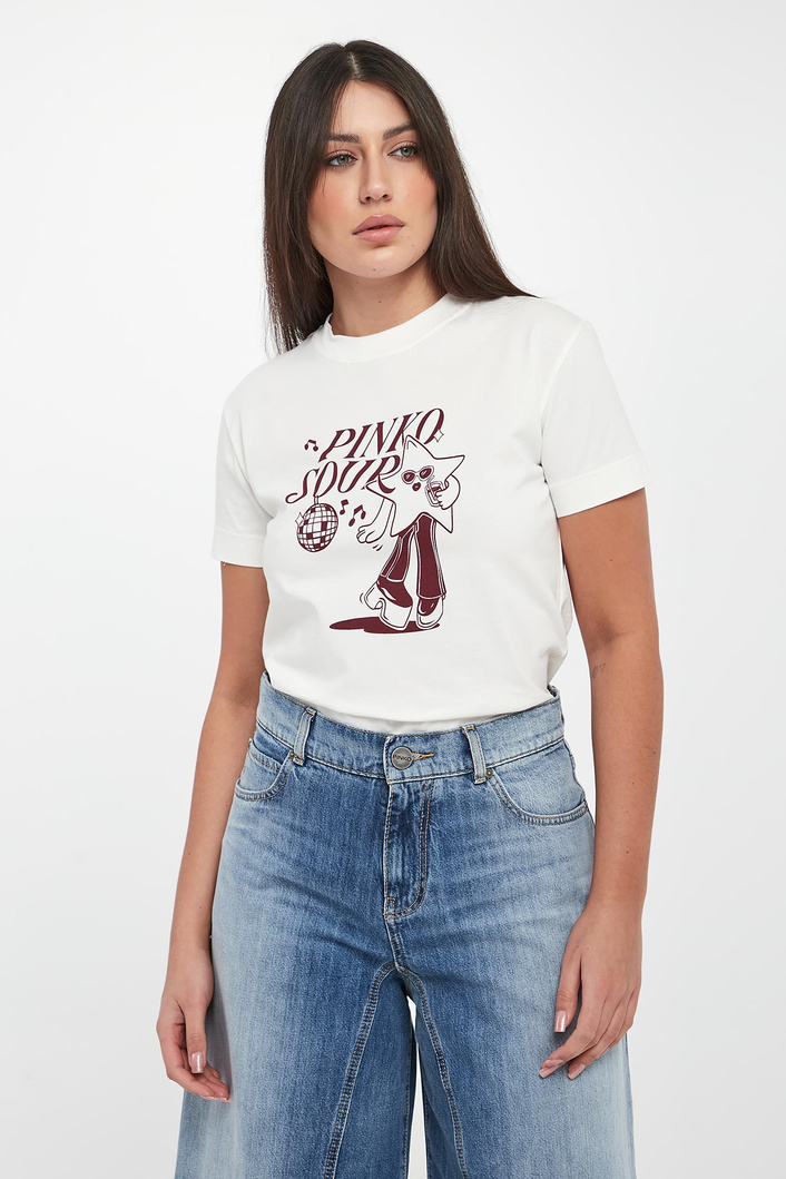 T-shirt damski z grafiką Trapani PINKO
