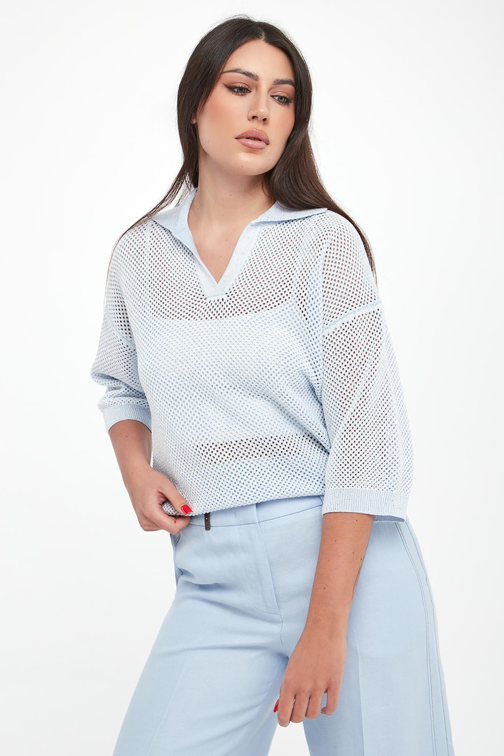 Sweter damski z kołnierzem polo PESERICO