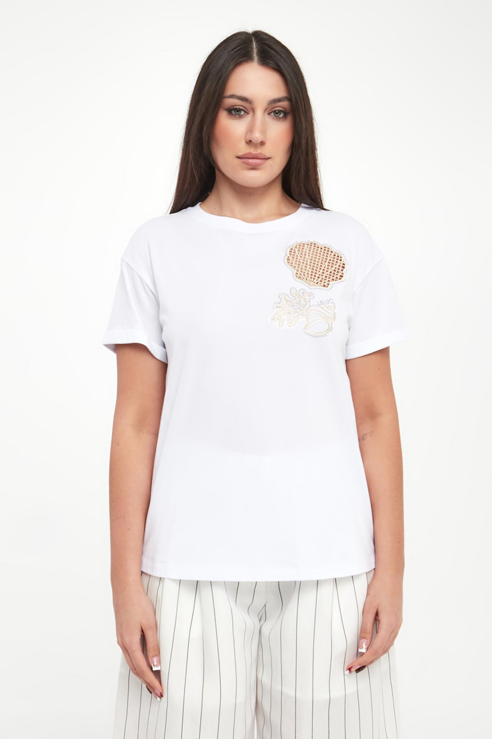 T-shirt damski z cyrkoniami LIU JO