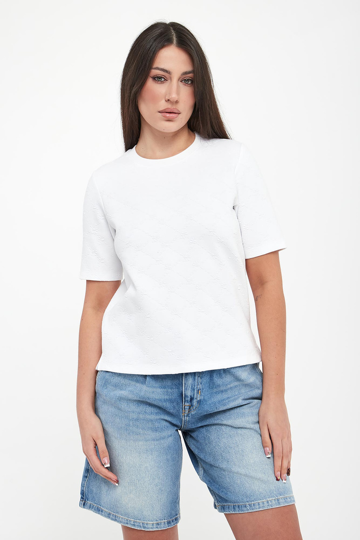 T-shirt damski z tłoczonym logo Trista JOOP!